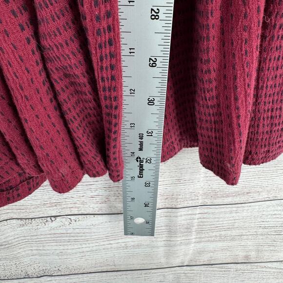 Patrons of Peace Geometric Print Babydoll Mini Dress Womens Small Red Wine - Picture 11 of 11